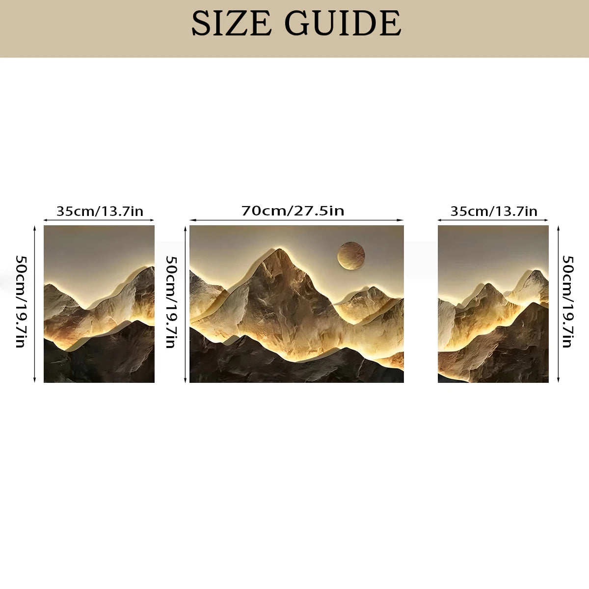 Gold Mountains Full Moon Wall Arts Prints Posters Classic Luxury Canvas Painting