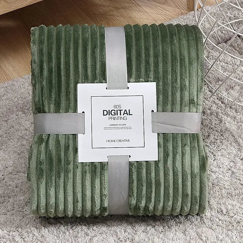 Soft Adult Cover Coral Fleece Blanket On The Sofa