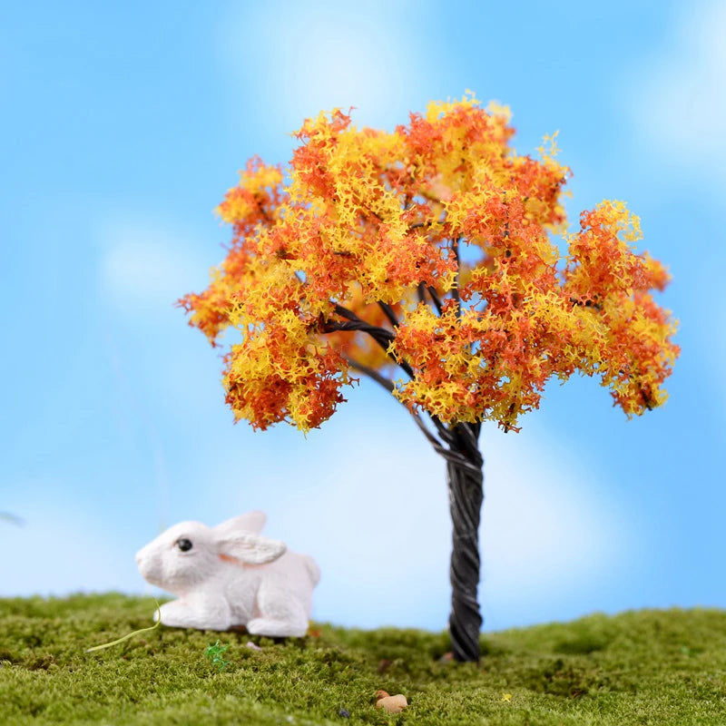 Mini Tree Garden Figurines Multi-style Diy Miniature Craft  Plastic