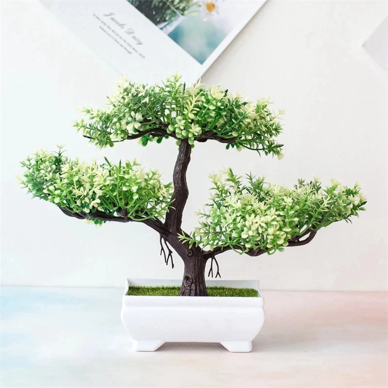 Small Tree Pot Fake Plant Flowers Potted Ornaments For Home