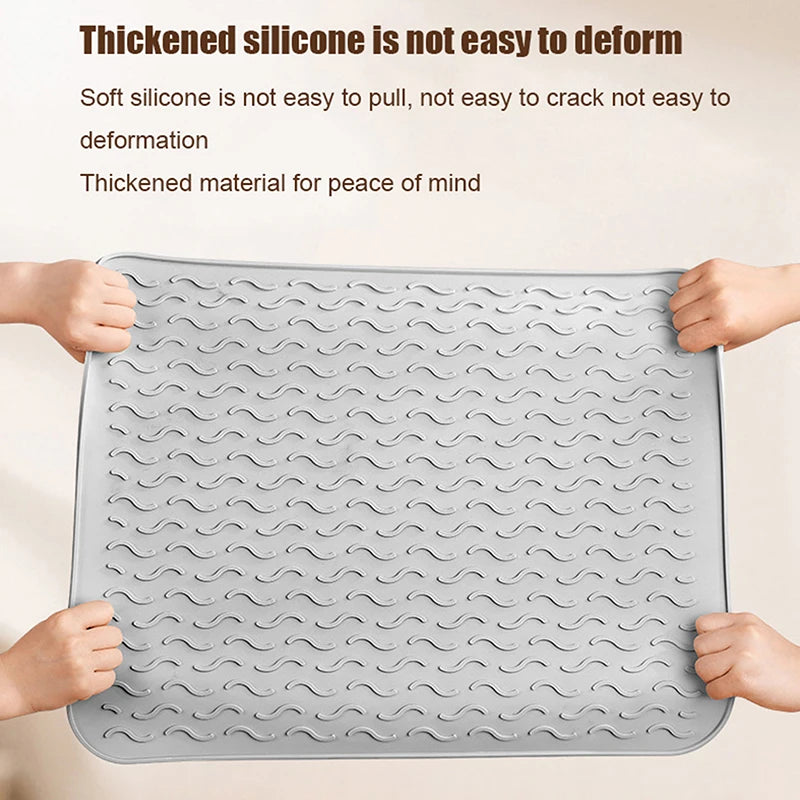 Silicone Drying Mat Heat Resistant Non-Slip Draining Mat