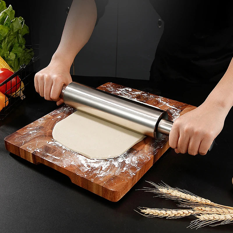 Stainless Steel Rolling Pin Non-stick Pastry Dough Roller