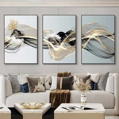 Luxury Ribbon Abstract Wall Art Landscape Modern Poster