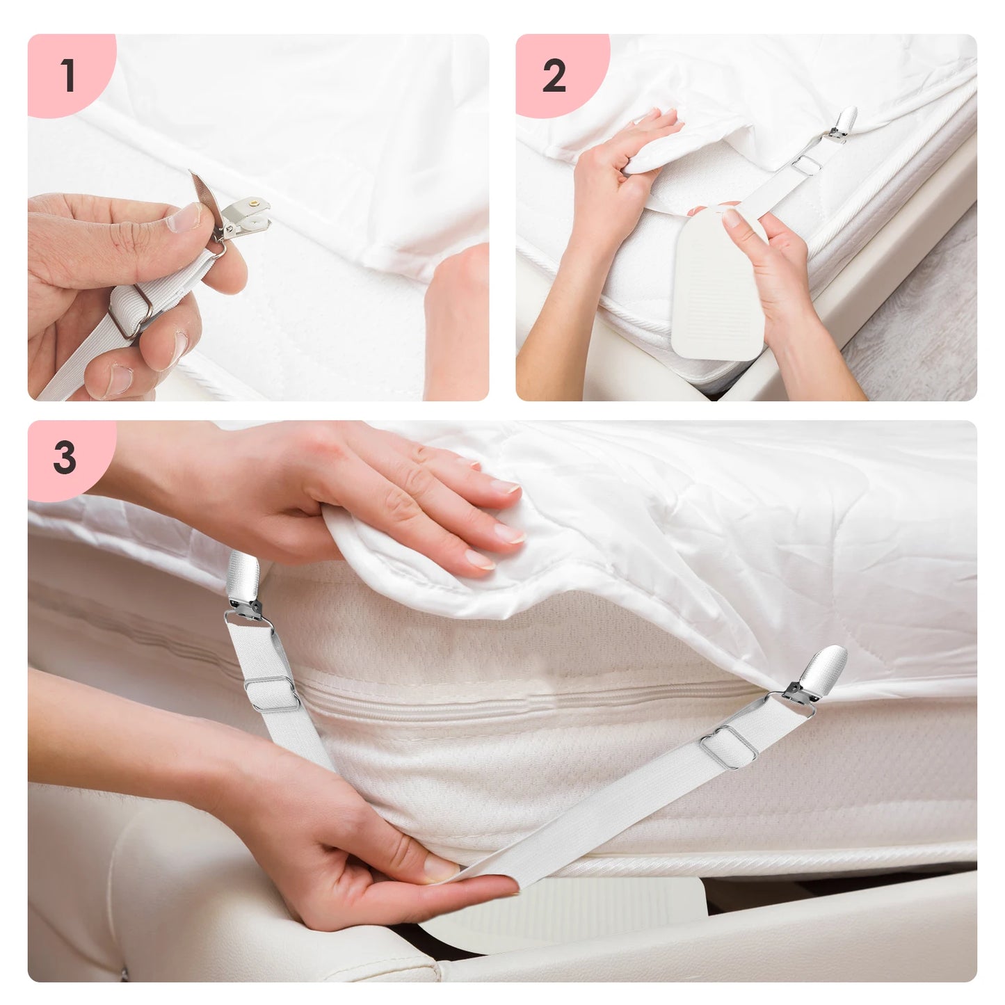 Bed Sheet Straps Adjustable Elastic Length Bed Sheet Holders Mattress Clip