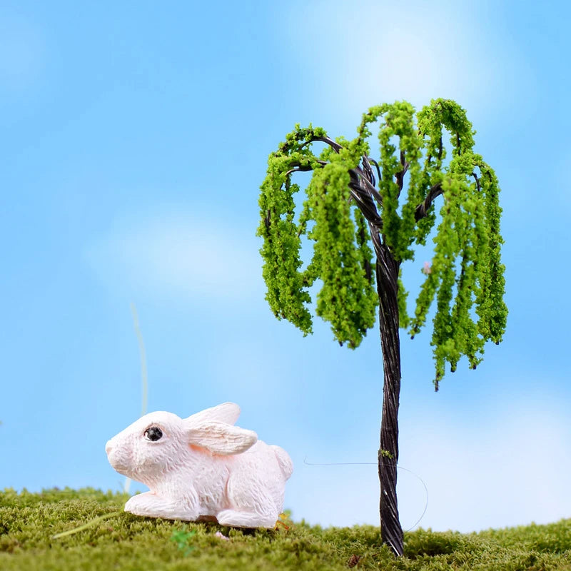 Mini Tree Garden Figurines Multi-style Diy Miniature Craft  Plastic