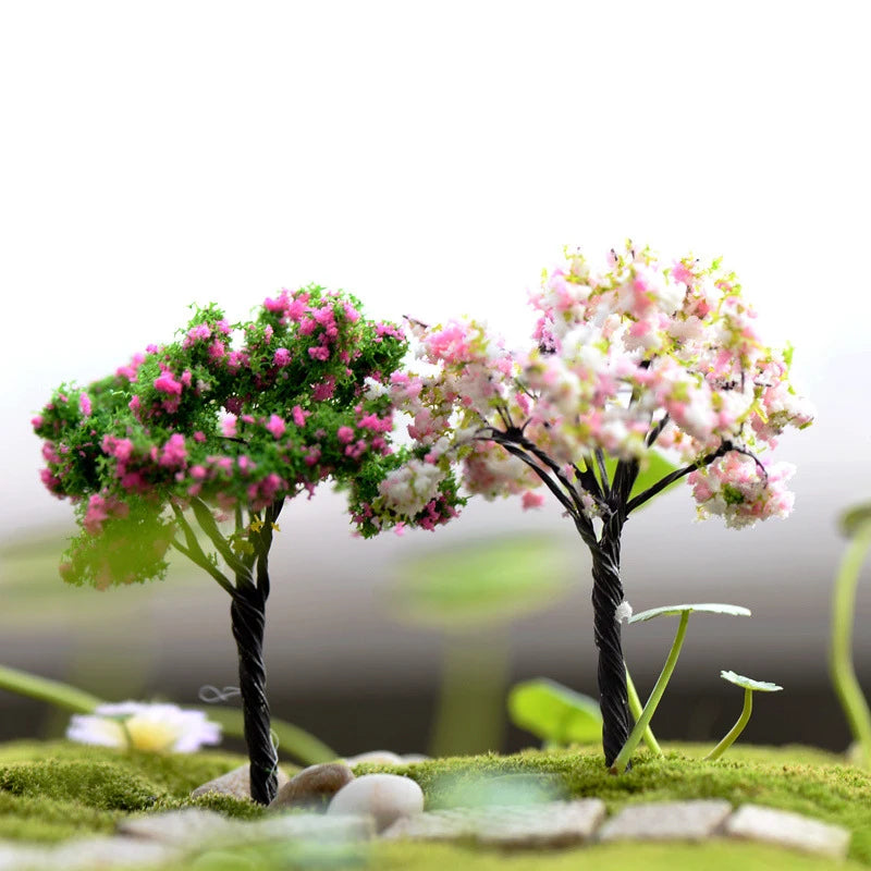 Mini Tree Garden Figurines Multi-style Diy Miniature Craft  Plastic