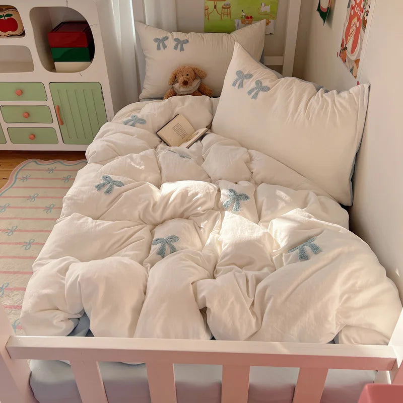 cartoon pure cotton four-piece set student small fresh dormitory