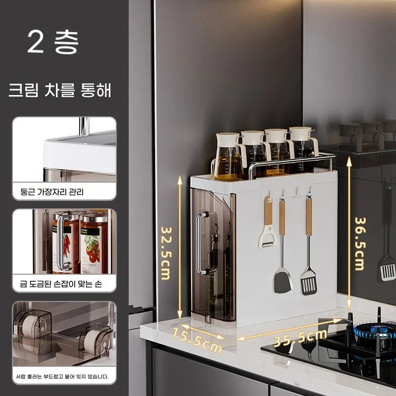 Layer Kitchen Spice Shelves Pull-Out Spice Organizer