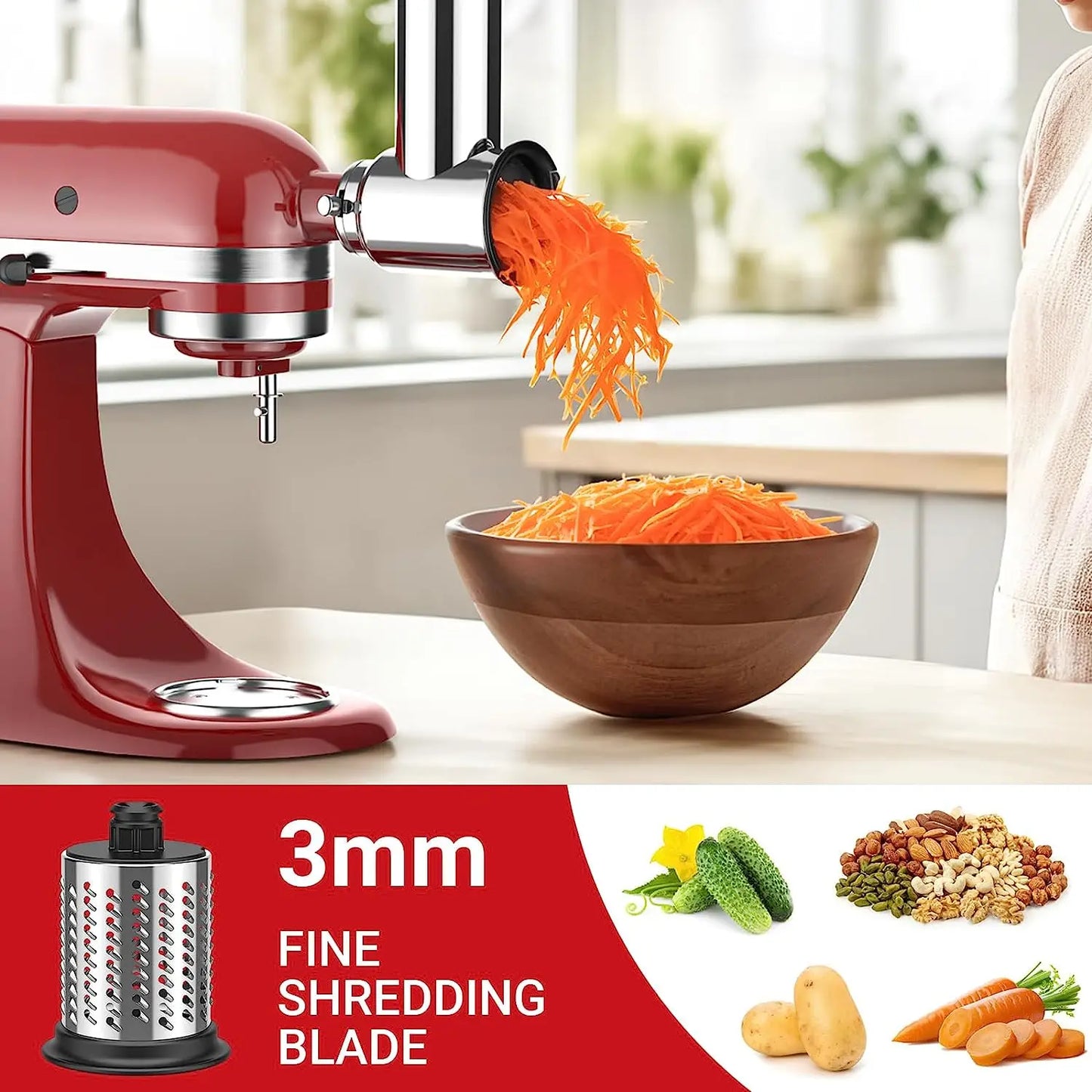 Attachment for KitchenAid Stand Mixers as Vegetable Chopper Accessory-Salad Maker