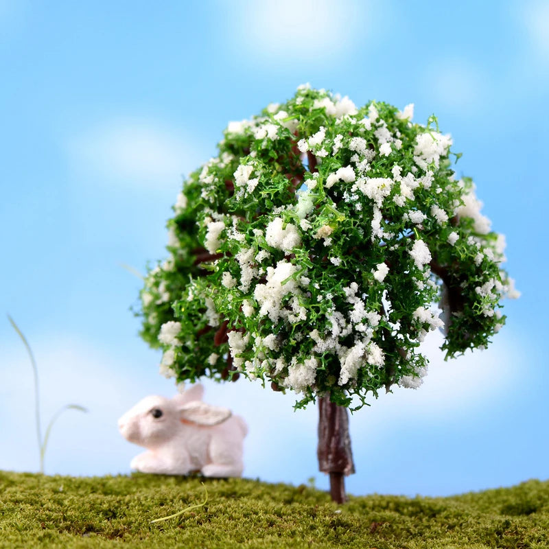 Mini Tree Garden Figurines Multi-style Diy Miniature Craft  Plastic