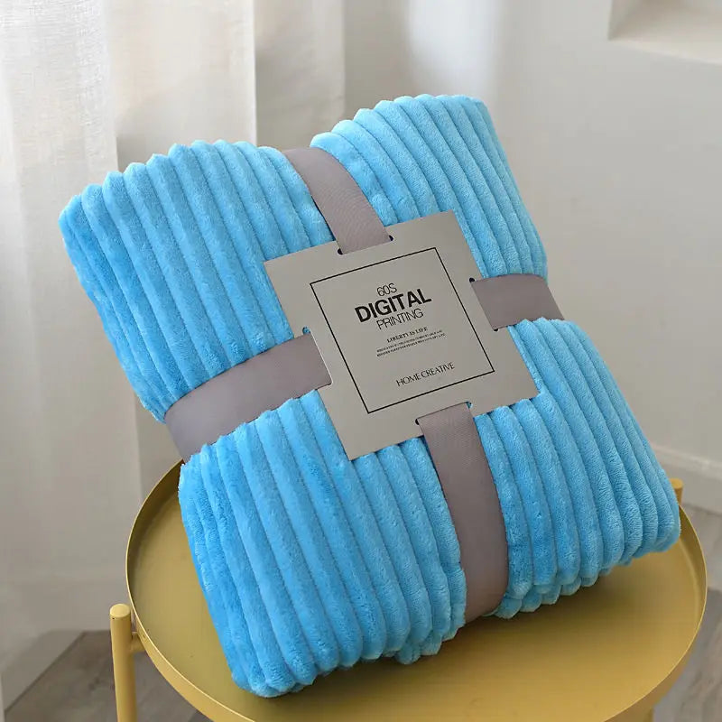 Soft Adult Cover Coral Fleece Blanket On The Sofa