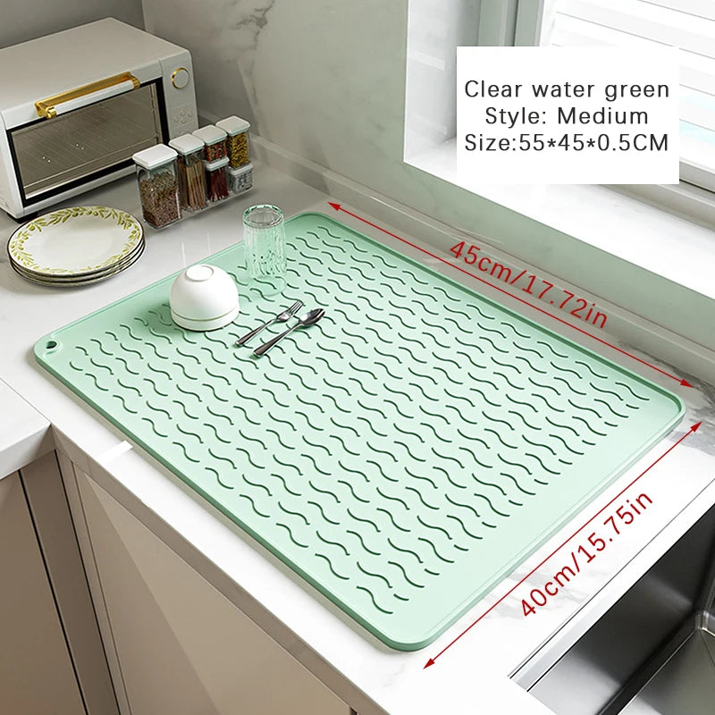 Silicone Drying Mat Heat Resistant Non-Slip Draining Mat