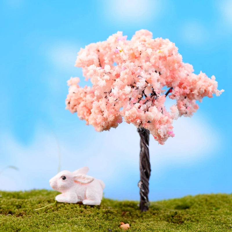 Mini Tree Garden Figurines Multi-style Diy Miniature Craft  Plastic