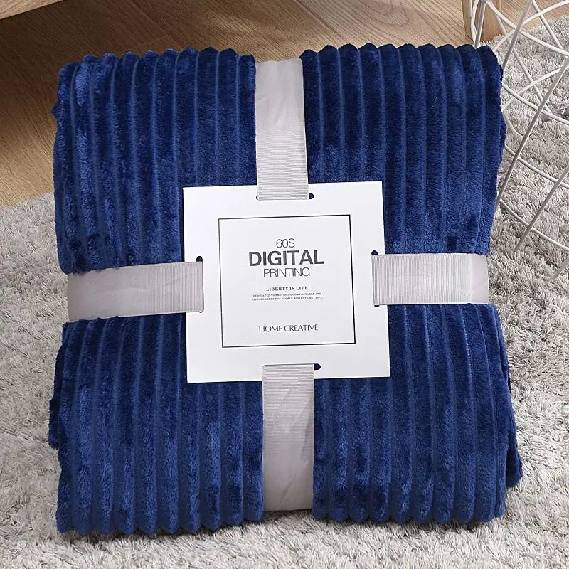 Soft Adult Cover Coral Fleece Blanket On The Sofa