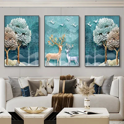 Luxury Ribbon Abstract Wall Art Landscape Modern Poster