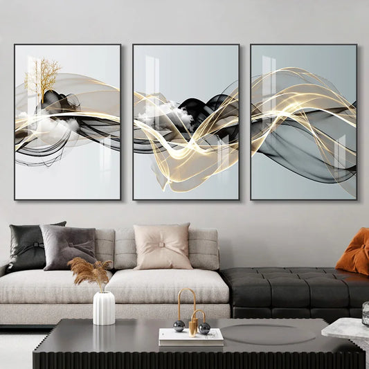 Luxury Ribbon Abstract Wall Art Landscape Modern Poster