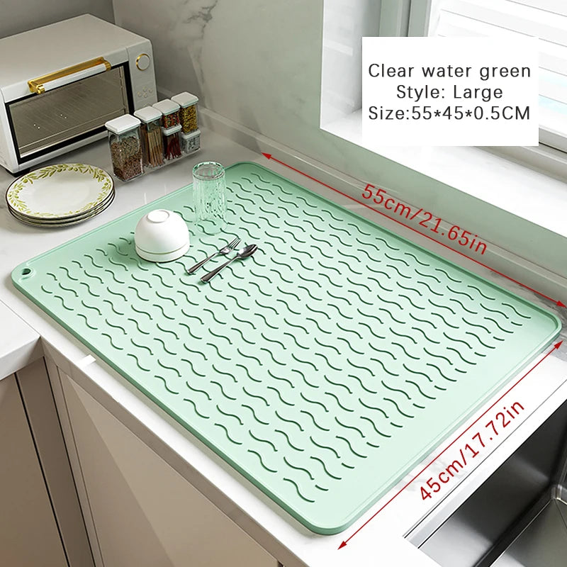 Silicone Drying Mat Heat Resistant Non-Slip Draining Mat