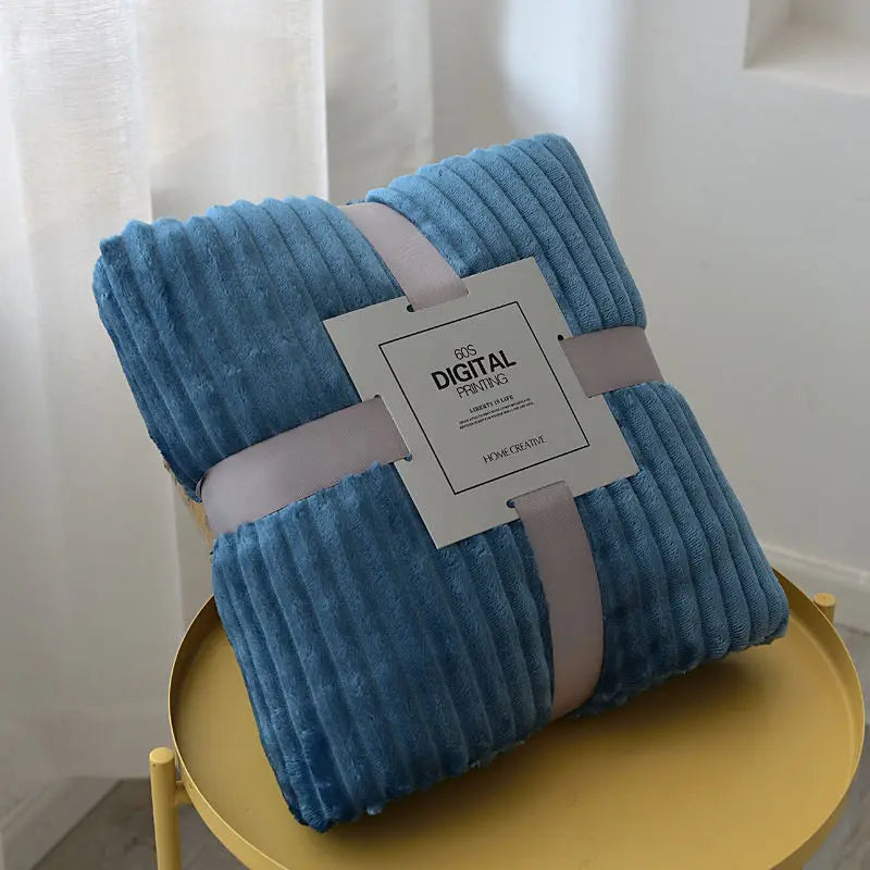 Soft Adult Cover Coral Fleece Blanket On The Sofa