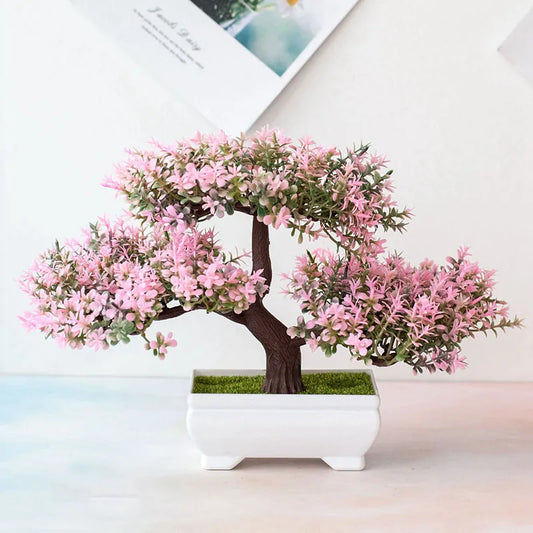 Small Tree Pot Fake Plant Flowers Potted Ornaments For Home