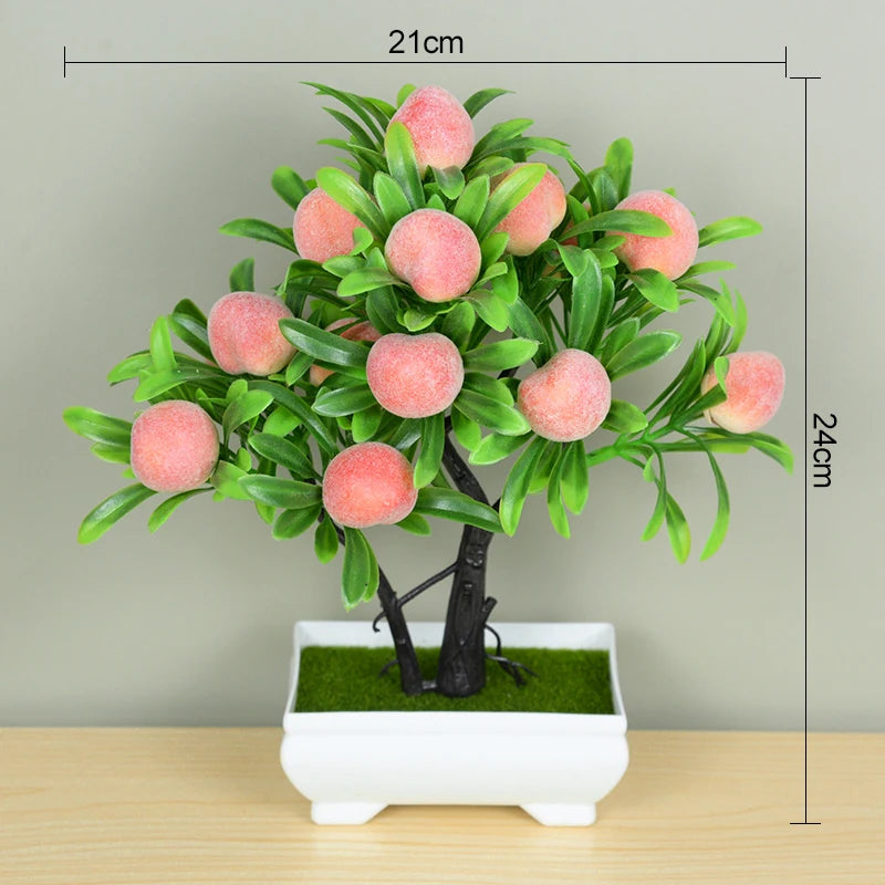 Small Tree Pot Fake Plant Flowers Potted Ornaments For Home