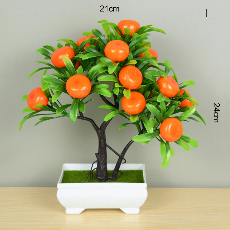Small Tree Pot Fake Plant Flowers Potted Ornaments For Home