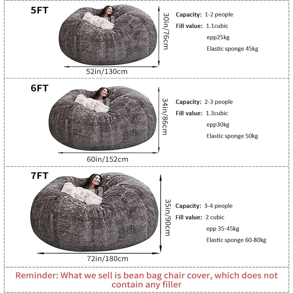 Bean Bag Chairs in Multiple Sizes and Colors Giant Foam