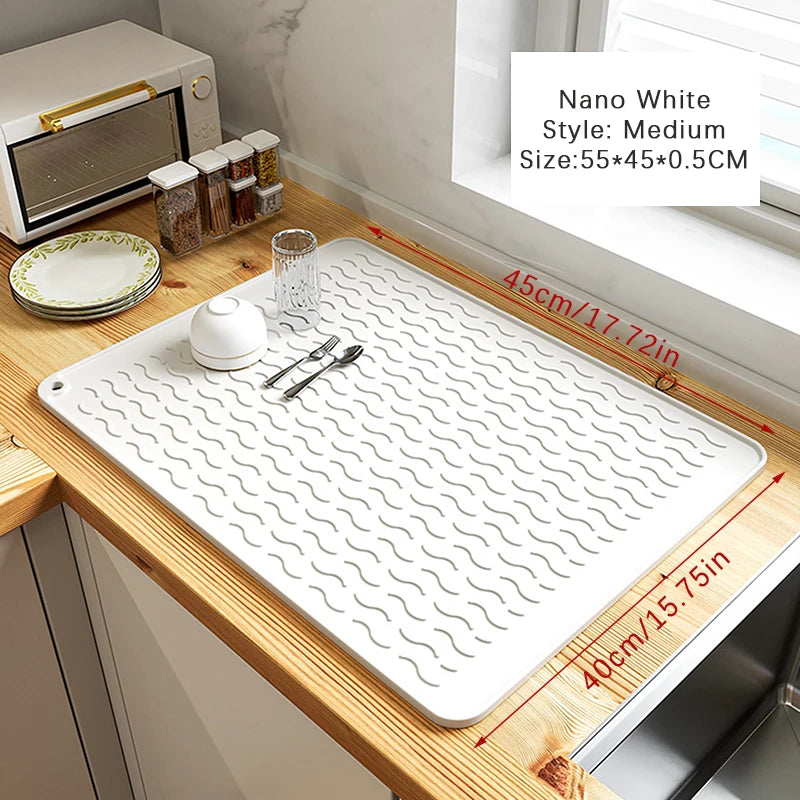 Silicone Drying Mat Heat Resistant Non-Slip Draining Mat