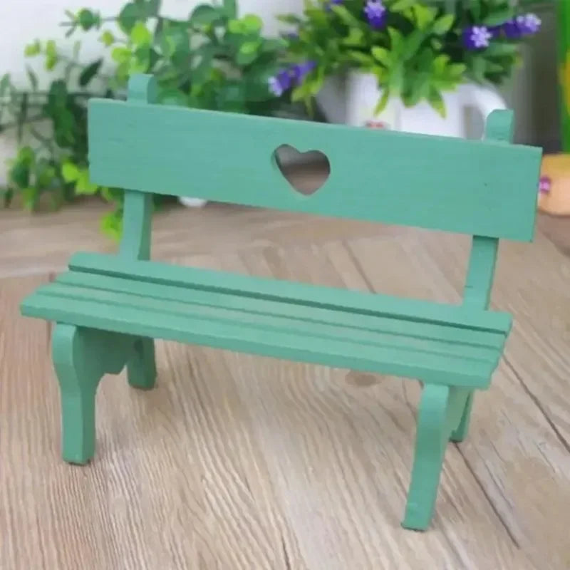 Mini Bench Miniature Fairy Garden Figurines DIY Craft Micro Landscape Dollhouse