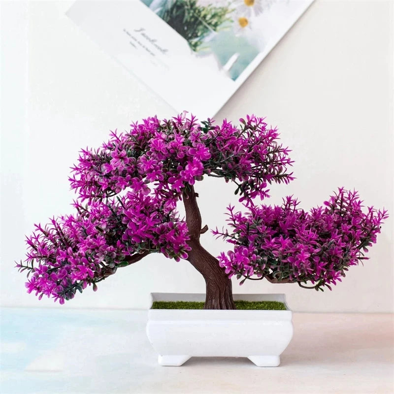 Small Tree Pot Fake Plant Flowers Potted Ornaments For Home