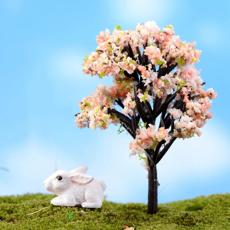Mini Tree Garden Figurines Multi-style Diy Miniature Craft  Plastic