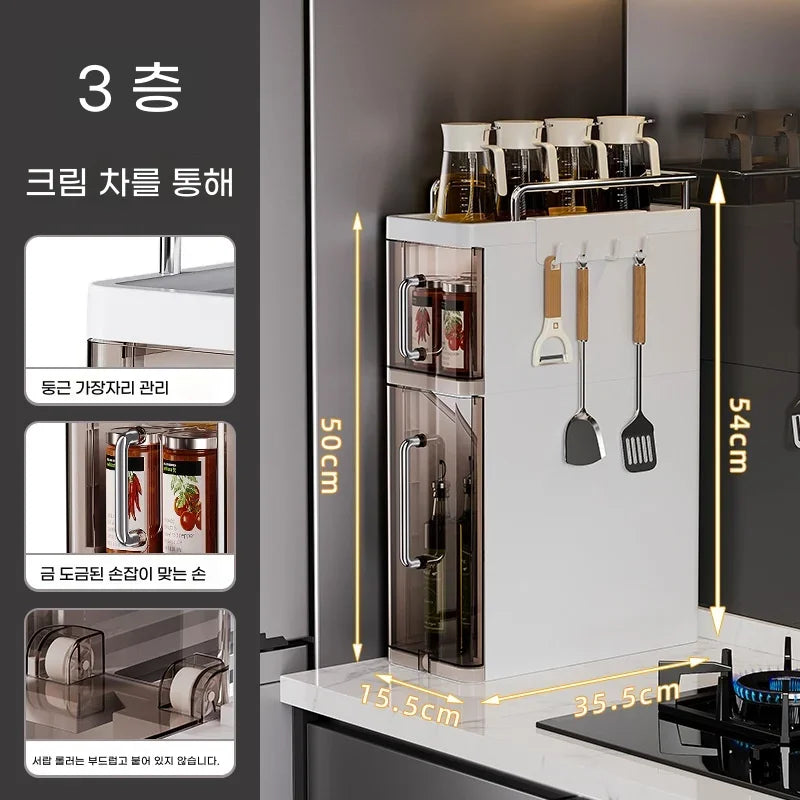 Layer Kitchen Spice Shelves Pull-Out Spice Organizer