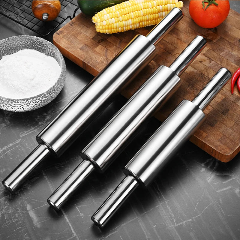 Stainless Steel Rolling Pin Non-stick Pastry Dough Roller