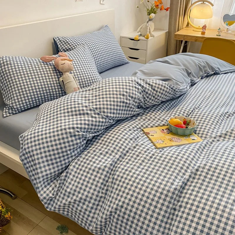 Microfiber Bedding Set Queen Size Duvet Cover for Kids Single Bed