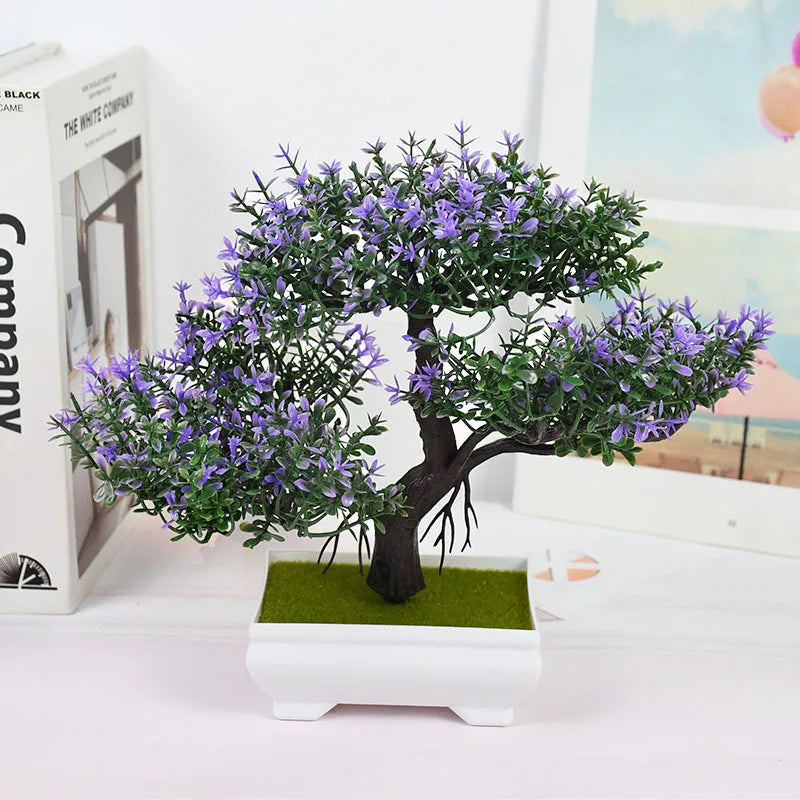 Small Tree Pot Fake Plant Flowers Potted Ornaments For Home