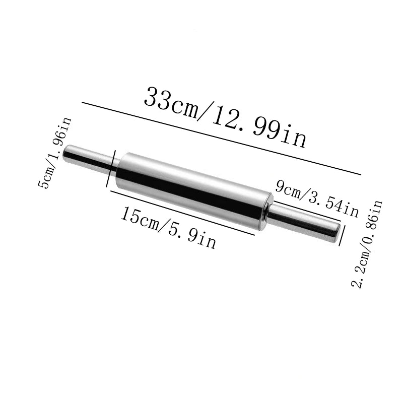 Stainless Steel Rolling Pin Non-stick Pastry Dough Roller