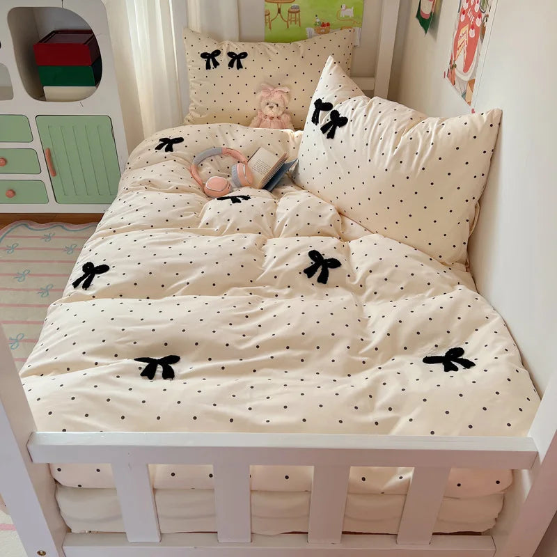 cartoon pure cotton four-piece set student small fresh dormitory