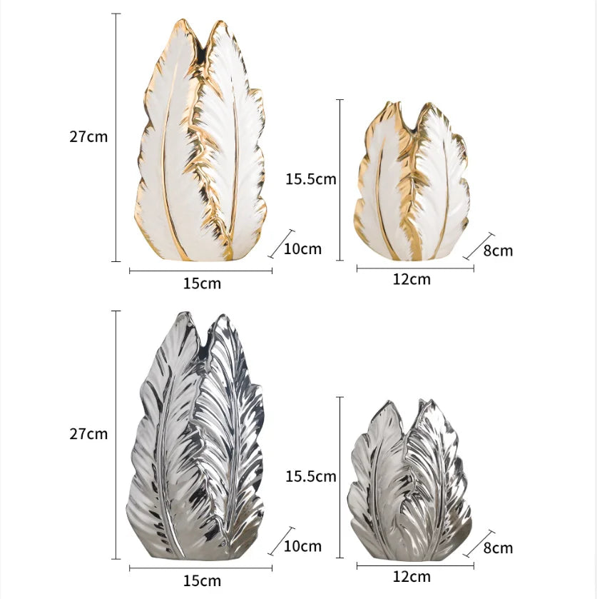 Nordic light luxury gold painted ceramic high-end vases
