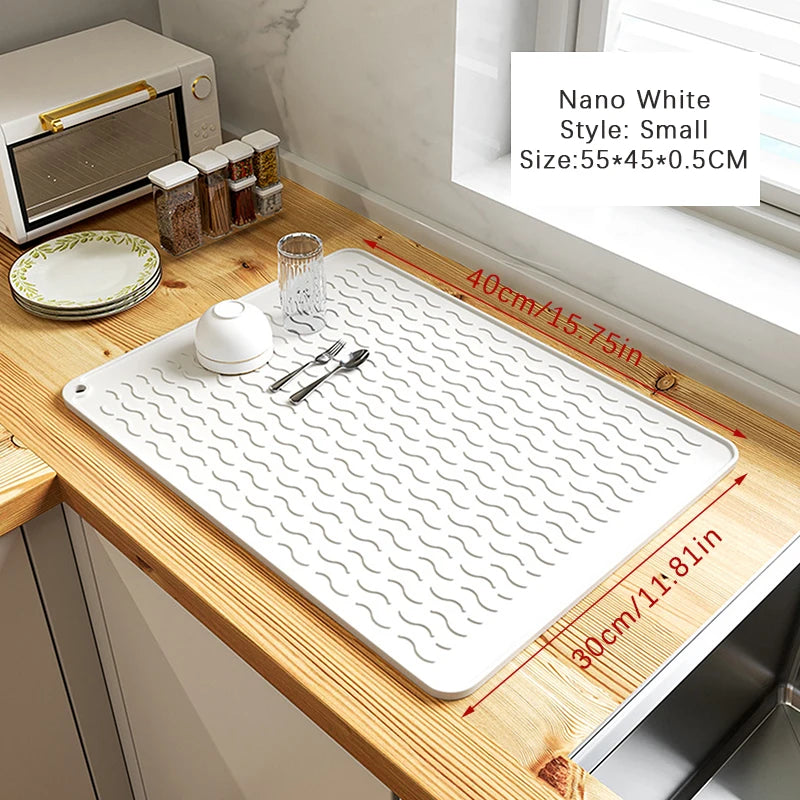 Silicone Drying Mat Heat Resistant Non-Slip Draining Mat