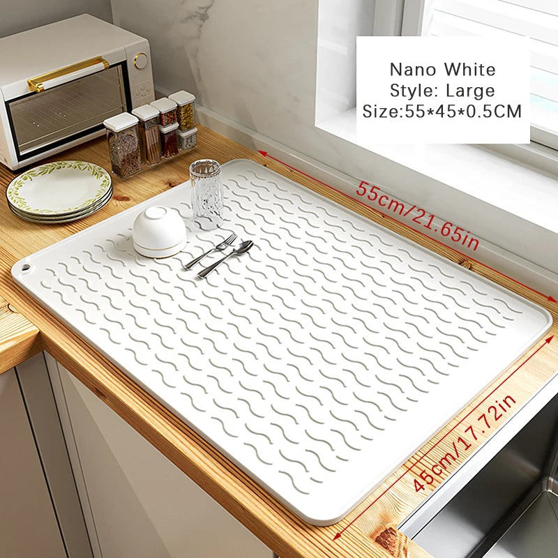 Silicone Drying Mat Heat Resistant Non-Slip Draining Mat