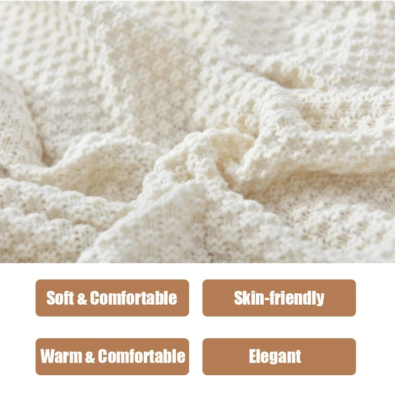Nordic Tassel Knitted Blanket Solid Fringe Blanket For Bed