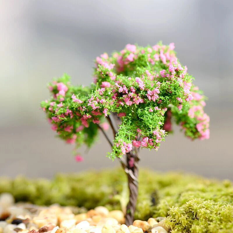 Mini Tree Garden Figurines Multi-style Diy Miniature Craft  Plastic
