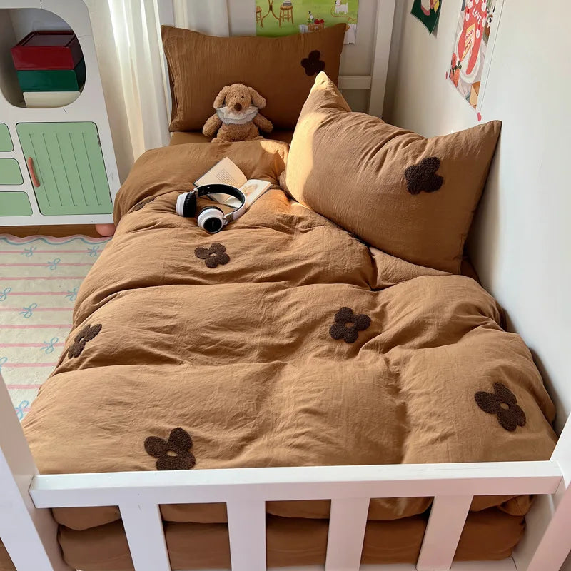 cartoon pure cotton four-piece set student small fresh dormitory