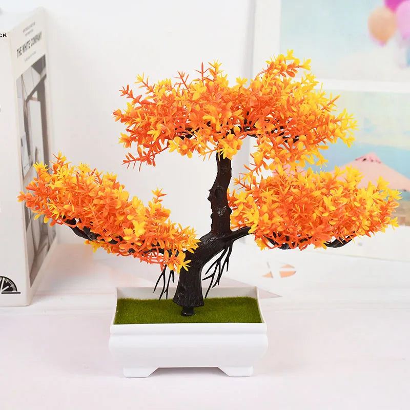 Small Tree Pot Fake Plant Flowers Potted Ornaments For Home