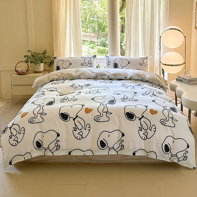 Microfiber Bedding Set Queen Size Duvet Cover for Kids Single Bed