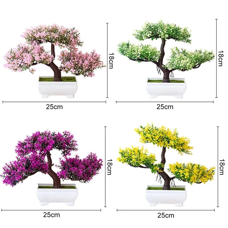 Small Tree Pot Fake Plant Flowers Potted Ornaments For Home