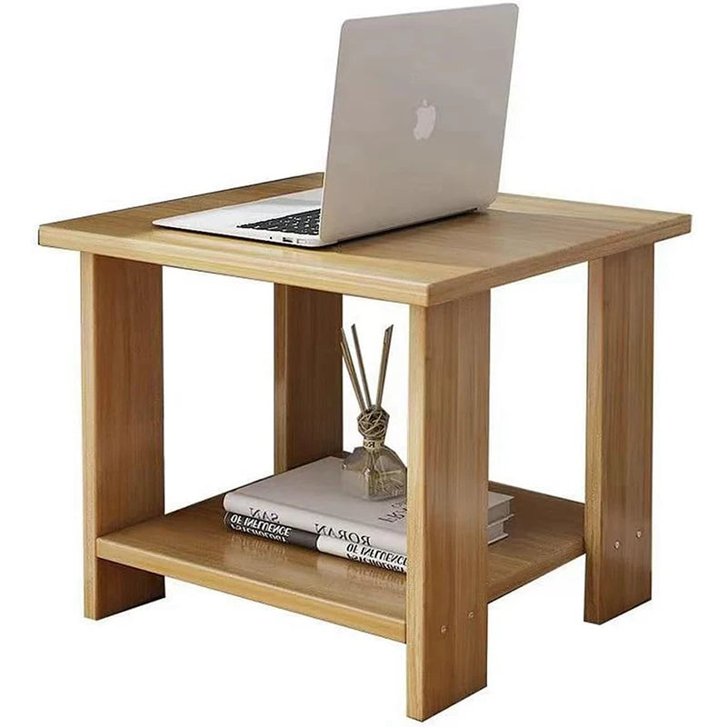 Simple Bedside table Solid Wood Nightstands Double-Layer Night table
