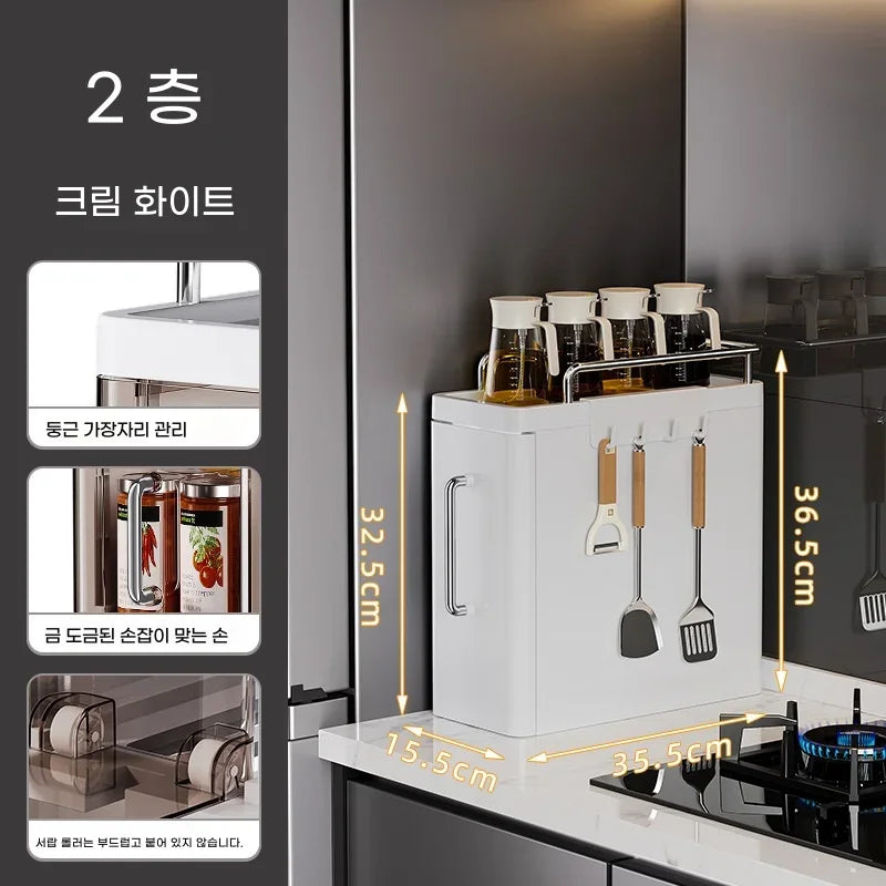 Layer Kitchen Spice Shelves Pull-Out Spice Organizer