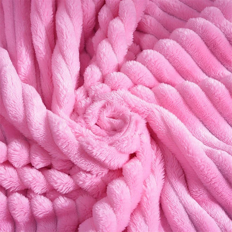Soft Adult Cover Coral Fleece Blanket On The Sofa