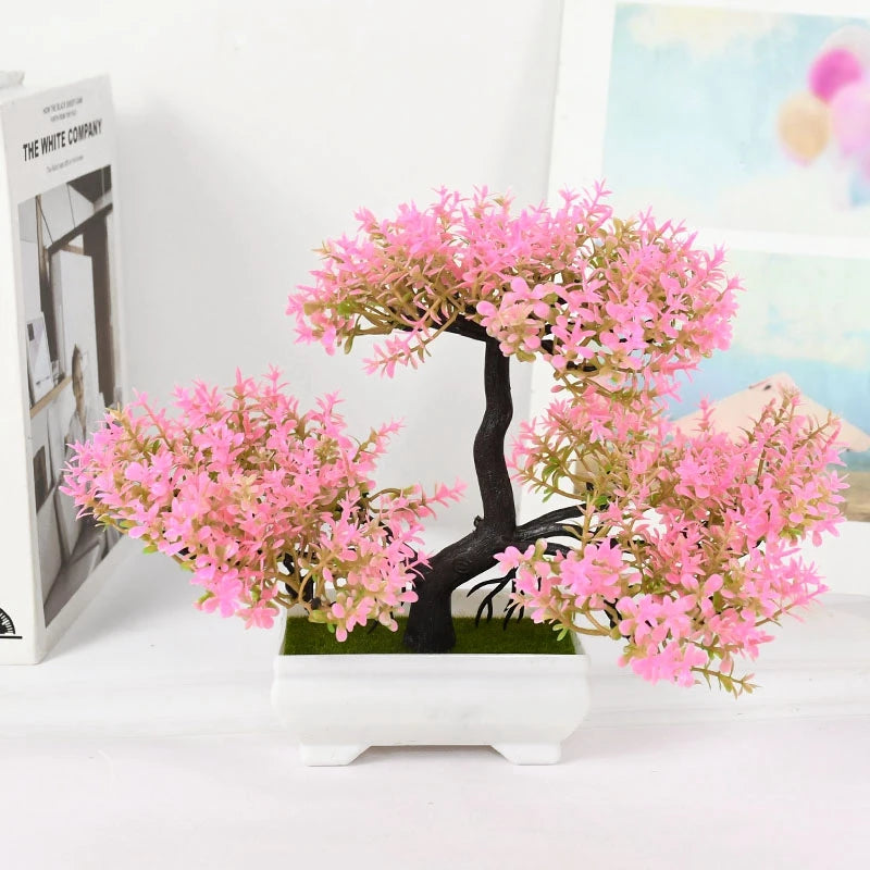 Small Tree Pot Fake Plant Flowers Potted Ornaments For Home