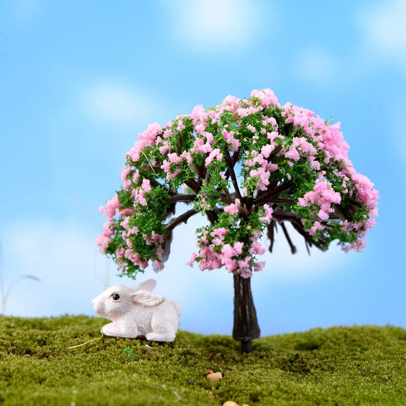 Mini Tree Garden Figurines Multi-style Diy Miniature Craft  Plastic
